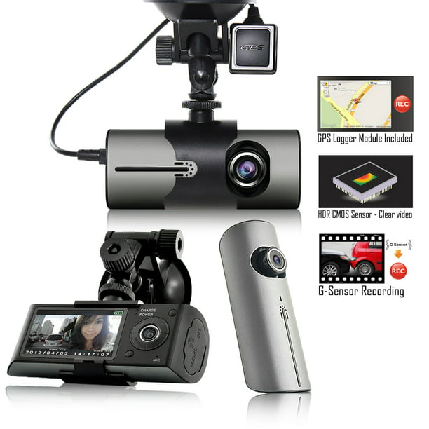 and 16GB Micro SD Card Included 160 Degree Wide Angle Loop Recording F2.0 Big Eye 6-G Lens Front and Rear Camera Car DVR G-Sensor LDWS FCWS WPTECH 4” IPS FHD 1296P Car Dash Cam with GPS Logger 